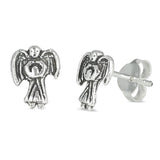 9mm Angel Stud Earrings 925 Sterling Silver Angel Stud Post Earring Choose Color - Blue Apple Jewelry