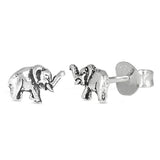 5mm Lucky Trunk Up Elephant Stud Earrings 925 Sterling Silver Choose Color