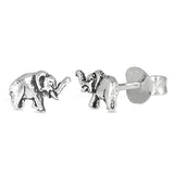 5mm Lucky Trunk Up Elephant Stud Earrings 925 Sterling Silver Choose Color - Blue Apple Jewelry