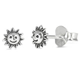 5mm Tiny Round Smiling Sun Stud Post Earrings 925 Sterling Silver Sun Earring Choose Color