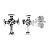 9mm X Cross Stud Post Earrings 925 Sterling Silver Choose Color