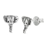 8mm Trunk Up Lucky Elephant Stud Post Earrings 925 Sterling Silver Elephant Face Choose Color