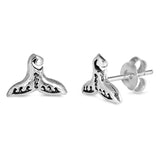 7mm Tiny Whale Tail Stud Post Earrings 925 Sterling Silver Whale Tail Earring Choose Color