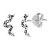 5mm Tiny Snake Earrings 925 Sterling Silver Snake Stud Post Earrings Choose Color - Blue Apple Jewelry