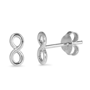 3mm Tiny Small Infinity Stud Post Earrings 925 Sterling Silver Infinity Earrings Choose Color - Blue Apple Jewelry
