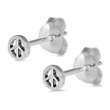 5mm Round Peace Stud Post Earrings 925 Sterling Silver Peace Earring Small Tiny Choose Color