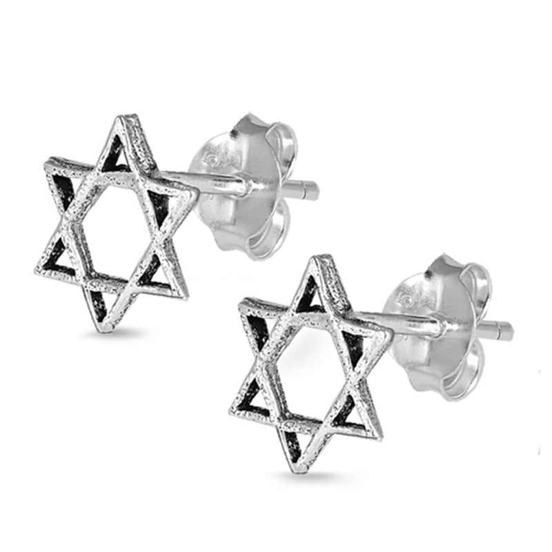 5mm Tiny Jewish Star of David Stud Post Earrings Star of David Earring Choose Color - Blue Apple Jewelry
