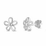 Flower Stud Earrings 925 Sterling Silver Choose Color