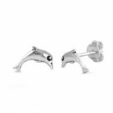 Tiny Dolphin Stud Earrings 925 Sterling Silver