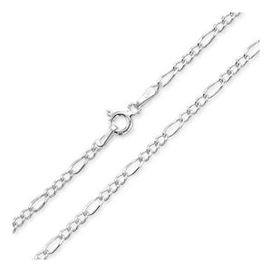 8MM 200 Figaro Link Chain .925 Solid Sterling Silver Sizes "8-36"