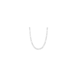 6.2MM 150 Rhodium Finished Figaro .925 Sterling Silver Chain Lengths "8-28"