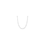 6.2MM 150 Rhodium Finished Figaro .925 Sterling Silver Chain Lengths "8-28"