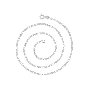 8MM 200 Figaro Link Chain .925 Solid Sterling Silver Sizes "8-36"