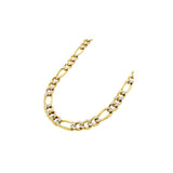 7.2MM Pave Figaro Yellow Gold Chain .925 Sterling Silver Length 