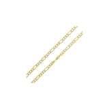 5MM Pave Figaro Yellow Gold Chain .925 Sterling Silver Length "7-26" Inches