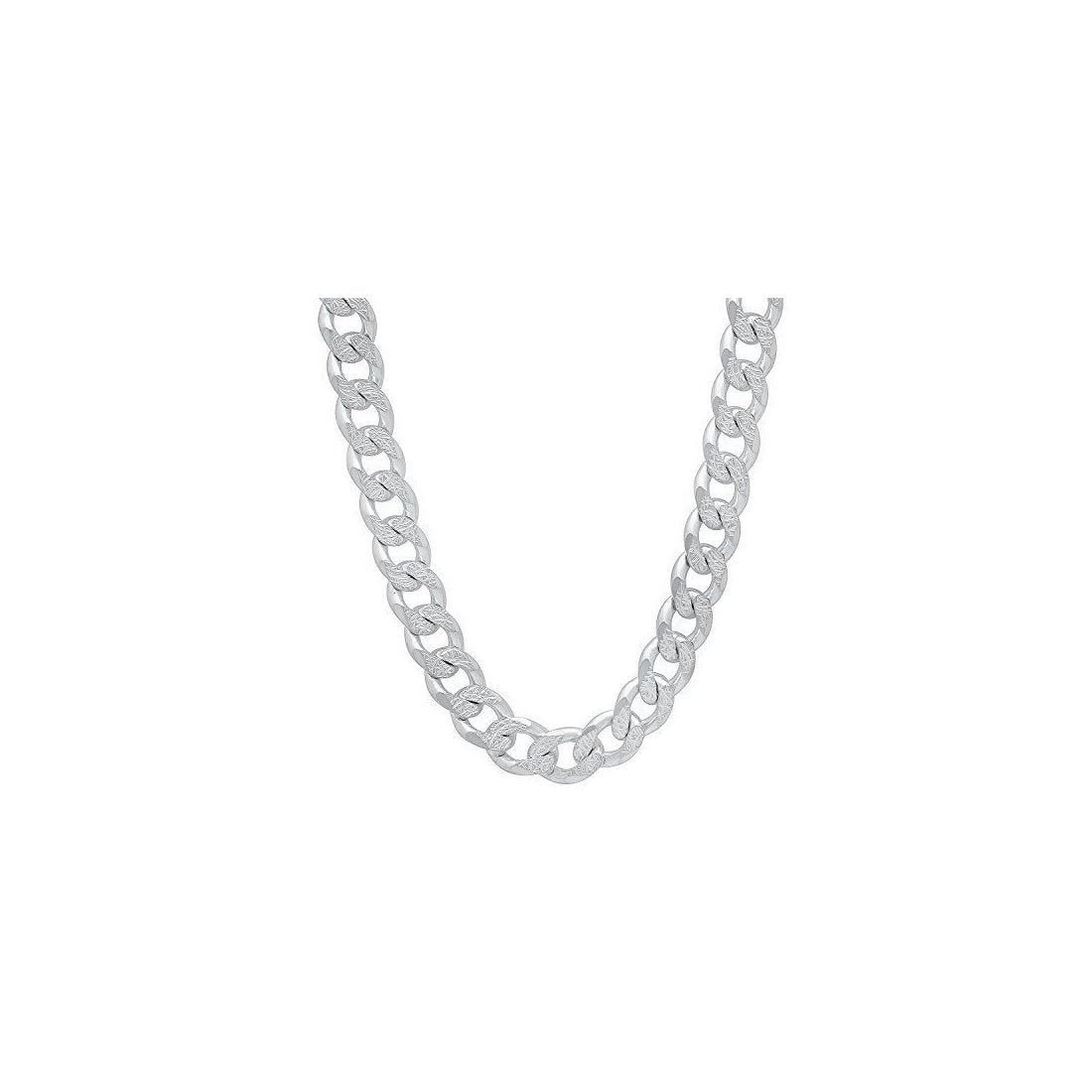 11.8MM 300 Curb Flat Link Chain .925 Solid Sterling Silver Sizes "8-32"