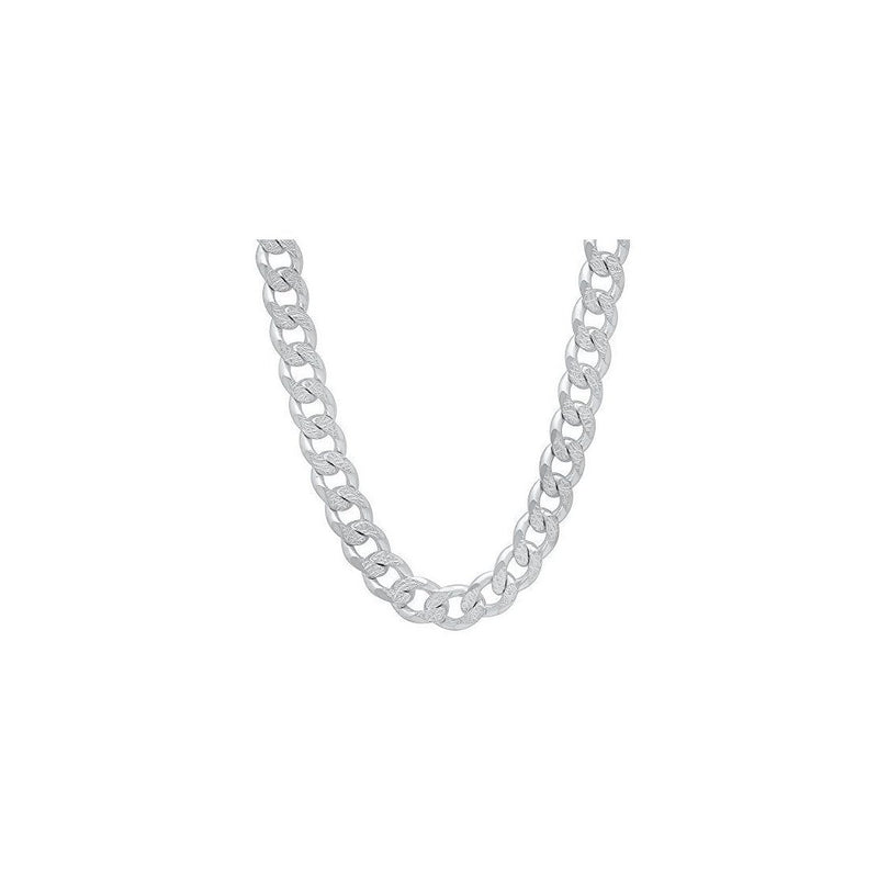 7.5MM 180 Curb Flat Link Chain .925 Solid Sterling Silver Sizes "8-32"