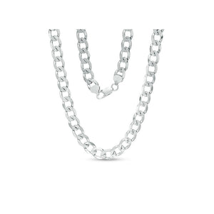 9.6MM 220 Curb Flat Link Chain .925 Solid Sterling Silver Sizes "8-32"