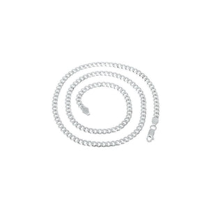 11MM 250 Flat Pave Curb Chain .925 Solid Sterling Silver Sizes "8-30" Inches