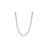 4MM 100 Flat Pave Curb Chain .925 Solid Sterling Silver Sizes "8-30" Inches