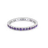 Full Eternity Stackable Band Round Simulated CZ Ring 925 Sterling Silver