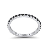 Full Eternity Stackable Band Round Simulated CZ Ring 925 Sterling Silver