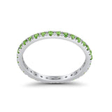 Full Eternity Stackable Band Round Simulated CZ Ring 925 Sterling Silver