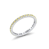 Full Eternity Stackable Band Round Simulated CZ Ring 925 Sterling Silver