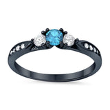 3-Stone Wedding Engagement Ring Round Cubic Zirconia Three Stone 925 Sterling Silver Choose Color