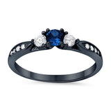 3-Stone Wedding Engagement Ring Round Cubic Zirconia Three Stone 925 Sterling Silver Choose Color