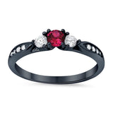 3-Stone Wedding Engagement Ring Round Cubic Zirconia Three Stone 925 Sterling Silver Choose Color