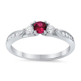 3-Stone Wedding Engagement Ring Round Cubic Zirconia Three Stone 925 Sterling Silver Choose Color