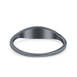 North Star Ring Oxidized Band Solid 925 Sterling Silver Thumb Ring (6mm)