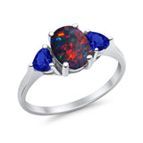 Fashion Promise Ring Simulated Blue Sapphire Cubic Zirconia 925 Sterling Silver