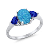 Fashion Promise Ring Simulated Blue Sapphire Cubic Zirconia 925 Sterling Silver