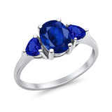 Fashion Promise Ring Simulated Blue Sapphire Cubic Zirconia 925 Sterling Silver