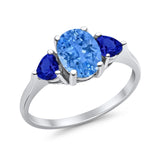 Fashion Promise Ring Simulated Blue Sapphire Cubic Zirconia 925 Sterling Silver