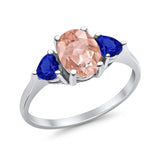 Fashion Promise Ring Simulated Blue Sapphire Cubic Zirconia 925 Sterling Silver