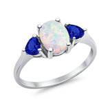 Fashion Promise Ring Simulated Blue Sapphire Cubic Zirconia 925 Sterling Silver