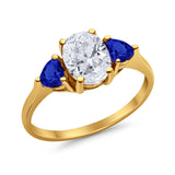 Fashion Promise Ring Simulated Blue Sapphire Cubic Zirconia 925 Sterling Silver