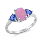 Fashion Promise Ring Simulated Tanzanite Cubic Zirconia 925 Sterling Silver