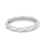 Full Eternity Stackable Wedding Band Rings Simulated CZ 925 Sterling Silver