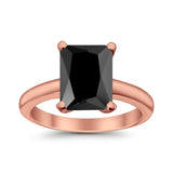 Solitaire Engagement Ring Radiant Simulated Cubic Zirconia 925 Sterling Silver