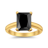 Solitaire Engagement Ring Radiant Simulated Cubic Zirconia 925 Sterling Silver