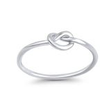 Tangled Love Knot Heart Ring Band Promise Plain Ring 925 Sterling Silver
