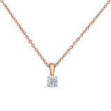 Diamond Solitaire Pendant Chain Necklace