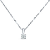 Diamond Solitaire Pendant Chain Necklace