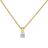 Diamond Solitaire Pendant Chain Necklace