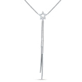 Dangling Diamond Line Star Necklace 14K Gold 0.05ct