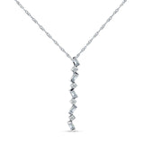 14K Gold 0.15ct Crystal Drop Diamond Pendant Necklace 18 Inch Long